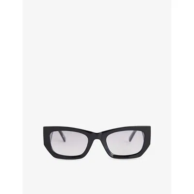 Le Specs Womens Black Beachcomber D-frame Acetate Sunglasses