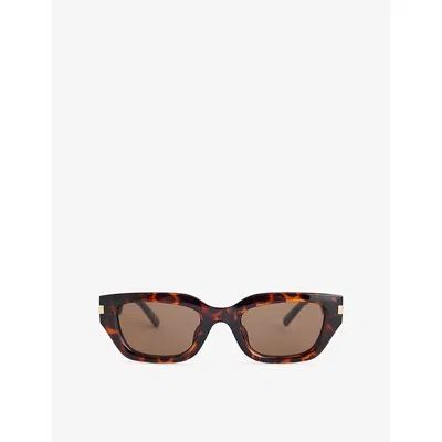 Le Specs Womens Tort Cubito D-frame Acetate Sunglasses In Brown