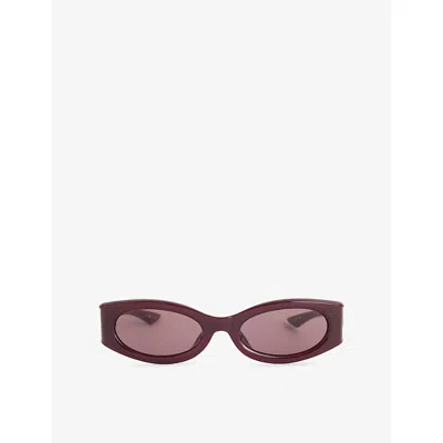 Le Specs Womens Burgundy Glacier Wrap-frame Acetate Sunglasses In Purple