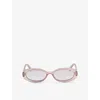 Le Specs Womens Matte Oyster Lsp2452409 Outta Love Oval-frame Sunglasses In Matte Oyster
