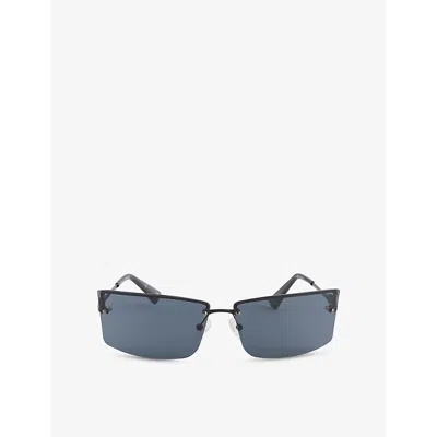 Le Specs Womens Black Lsp2552112 Alien Rectangle-frame Sunglasses