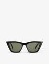 Le Specs Womens Black Velodrome Cat-eye Acetate Sunglasses In Black
