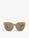 Le Specs Womens Lsp2002215 Air Heart Cat-eye Sunglasses Caramel Khaki Mono In Caramel Khaki Mono
