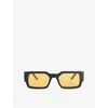 Le Specs Womens Matte Black 2552160 Contemplation Rectangle-frame Polycarbonate Sunglasses In Matte Black
