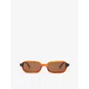 Le Specs Womens Toffee Tort Pilferer Rectangular Ecozen Sunglasses In Orange