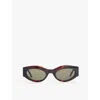 Le Specs Womens Tort Body Bumpin Rectangle-frame Polycarbonate Sunglasses In Tort