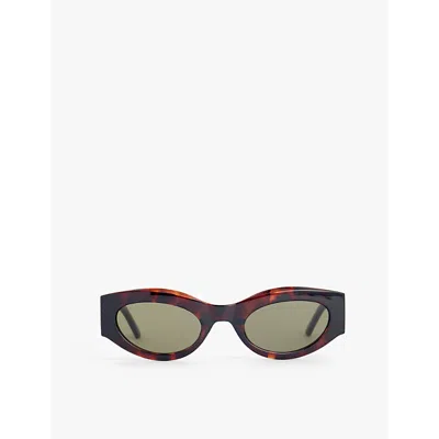 Le Specs Womens Tort Body Bumpin Rectangle-frame Polycarbonate Sunglasses