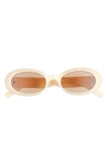 Le Specs Work It 53mm Oval Sunglasses In Ivory