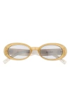 Le Specs Work It 53mm Oval Sunglasses In Yellow