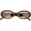 Le Specs Work It 53mm Polarized Oval Sunglasses In Brown