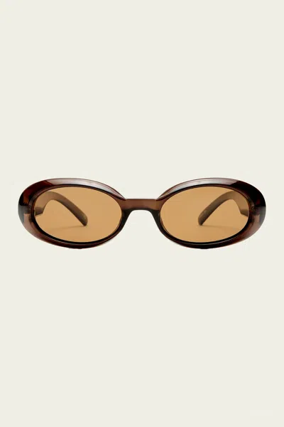 Le Specs Work It! Oval Sunglasses In Cocoa