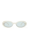 Le Specs Work It Sunglasses In White