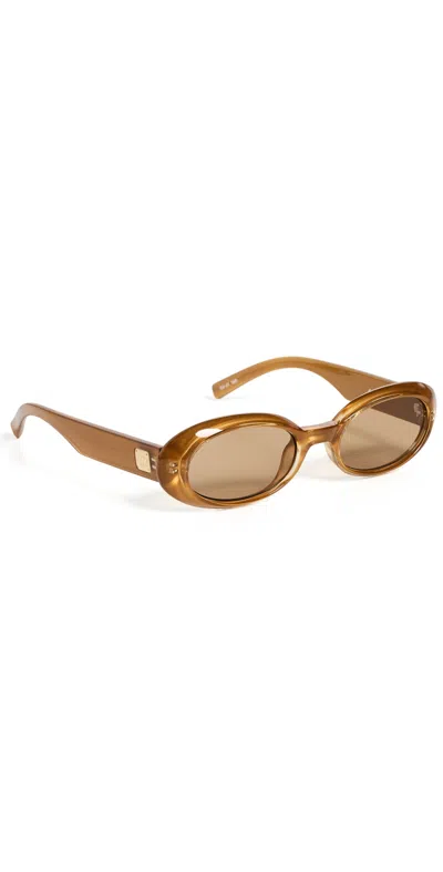Le Specs Work It Sunglasses Gold Pearl