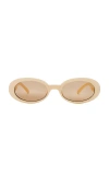 Le Specs Work It! Sunglasses In Ivory Tan Tint