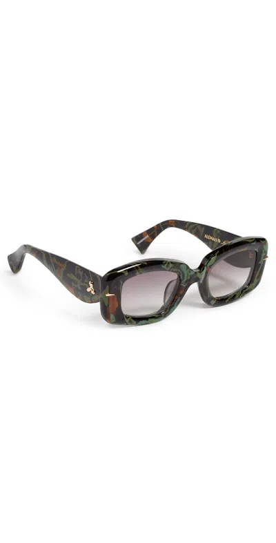 Le Specs X Alemais Celestina Sunglasses Jade Marble