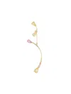 Le Ster 18kt Yellow Gold Diamond Lemon Flare Left Ear Stud With Rose More Jacket In Gold