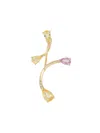 Le Ster 18kt Yellow Gold Diamond Sapphire Rose More And Lemon Flare Right Ear Studs In Gold