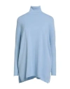 Le Streghe Tricot Woman Turtleneck Sky Blue Size Onesize Viscose, Polyester, Nylon In Blue