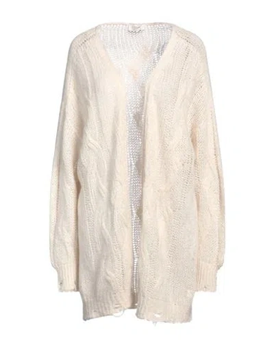 Le Streghe Woman Cardigan Cream Size Onesize Acrylic, Polyamide, Mohair Wool, Wool In White