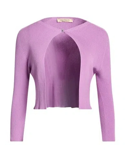 Le Streghe Woman Cardigan Lilac Size Onesize Viscose, Polyamide In Purple