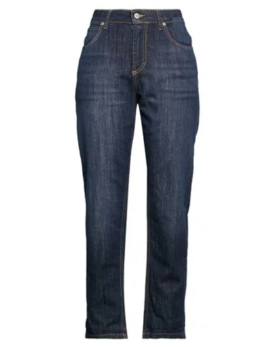 Le Streghe Woman Jeans Blue Size S Cotton, Elastane