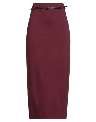 Le Streghe Woman Maxi Skirt Burgundy Size 10 Viscose, Polyamide, Elastane