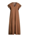 Le Streghe Woman Midi Dress Brown Size Onesize Cotton In Brown