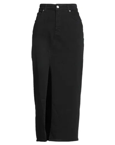 Le Streghe Woman Midi Skirt Black Size L Cotton, Elastane