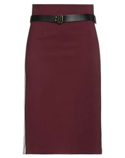 Le Streghe Woman Midi Skirt Burgundy Size L Viscose, Nylon, Elastane In Red