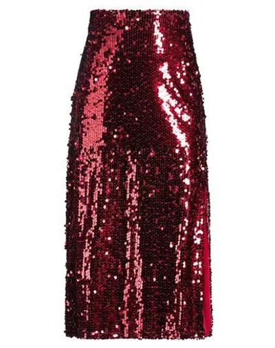 Le Streghe Woman Midi Skirt Burgundy Size M Polyester, Elastane In Red