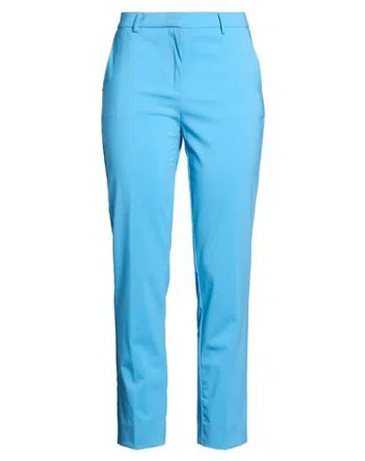 Le Streghe Woman Pants Azure Size 2 Virgin Wool, Elastane In Blue
