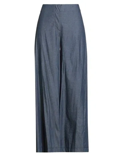 Le Streghe Woman Pants Blue Size S Cotton