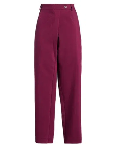Le Streghe Woman Pants Burgundy Size M Polyester, Viscose, Elastane In Red