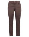 Le Streghe Woman Pants Chocolate Brown Size L Cotton, Elastane