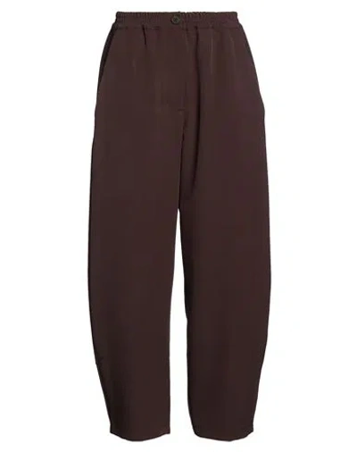 Le Streghe Woman Pants Chocolate Brown Size S Polyester, Elastane