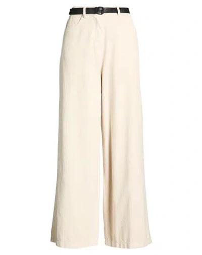 Le Streghe Woman Pants Cream Size Xs Cotton, Elastane In White