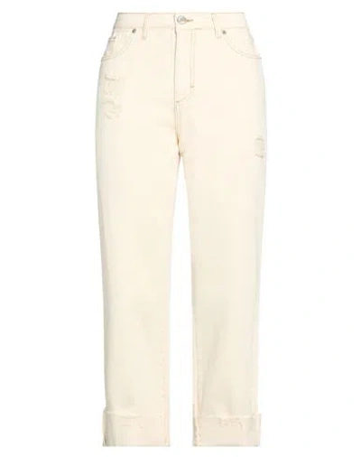 Le Streghe Woman Pants Ivory Size L Cotton In White