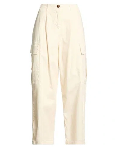 Le Streghe Woman Pants Ivory Size M Cotton, Elastane In White
