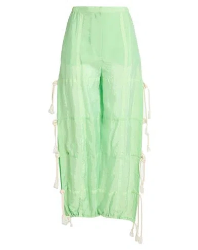 Le Streghe Woman Pants Light Green Size 4 Cupro, Polyamide
