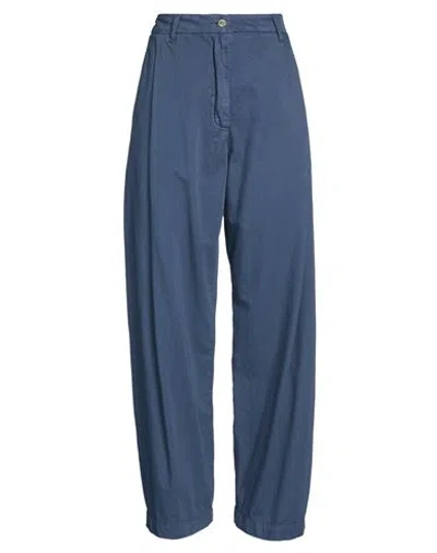 Le Streghe Woman Pants Navy Size L Cotton In Blue