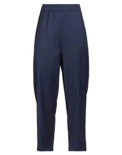 Le Streghe Woman Pants Navy Size L Polyester, Viscose, Elastane In Blue