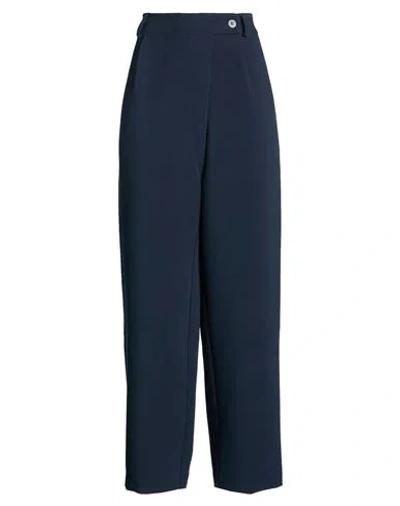 Le Streghe Woman Pants Navy Size M Polyester, Viscose, Elastane In Blue
