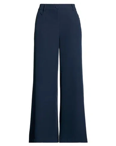 Le Streghe Woman Pants Navy Size S Polyester, Elastane In Blue
