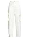 Le Streghe Woman Pants Off White Size M Cotton, Elastane