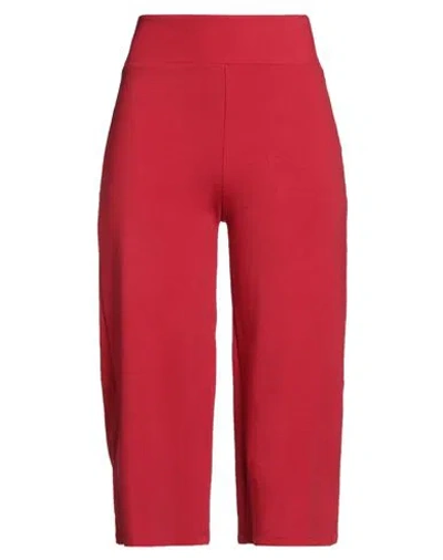 Le Streghe Woman Pants Red Size M Viscose, Nylon, Elastic Fibres