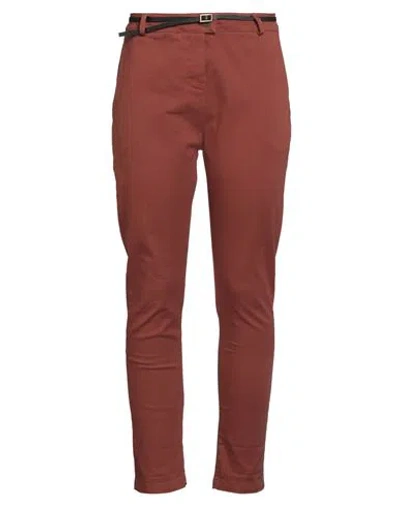 Le Streghe Woman Pants Rust Size M Cotton, Elastane In Burgundy