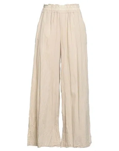 Le Streghe Woman Pants Sand Size S Cotton