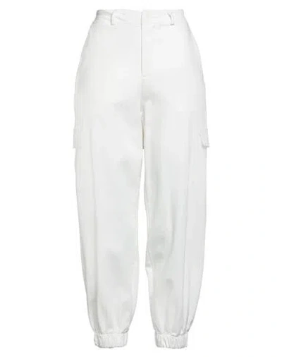 Le Streghe Woman Pants White Size L Cotton, Elastane