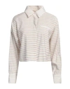 Le Streghe Woman Shirt Beige Size M Viscose, Polyester In Beige