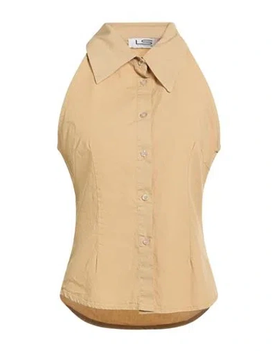 Le Streghe Woman Shirt Sand Size S Cotton In Brown